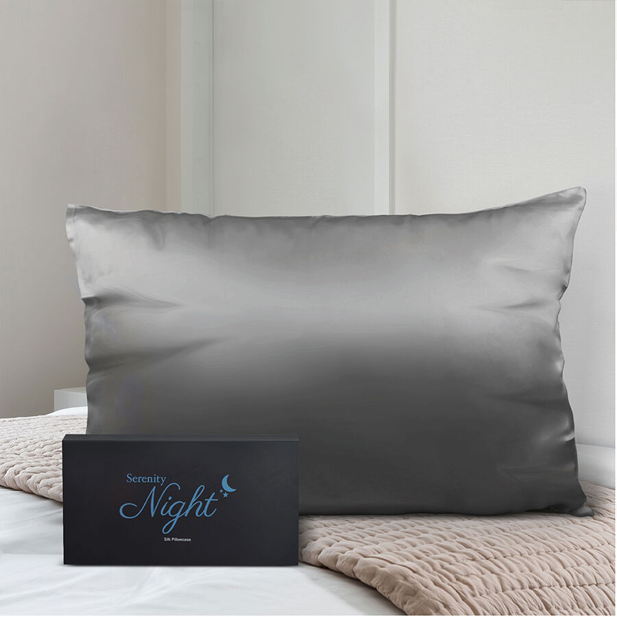 gray silk pillowcase