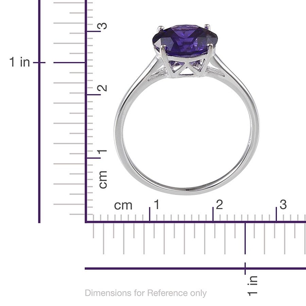 AAA Simulated Amethyst (Rnd) Solitaire Ring in Sterling Silver