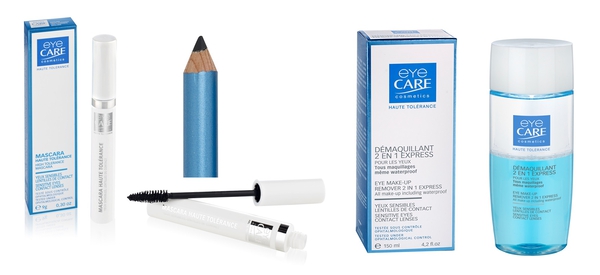 Eyecare Cosmetics- High tolerance macara black, eyeliner pencil black, 2 in 1 express eye makeup rem