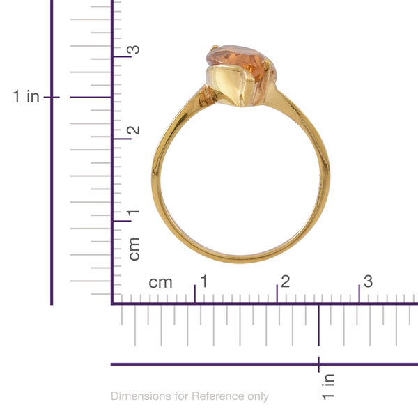Citrine (Mrq) Solitaire Ring in 14K Yellow Gold Overlay Sterling Silver 2.000 Ct.