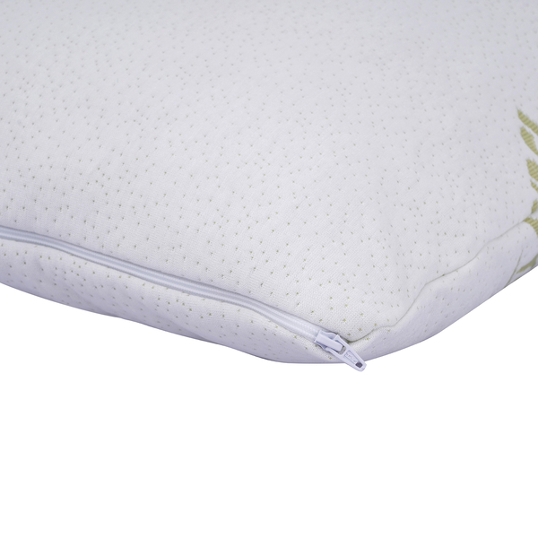 SERENITY Night Memory Foam Pillow with Double Jacquard Bamboo Cover - White