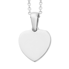 Platinum Overlay Sterling Silver Initial Heart Pendant with Chain (Size 18)