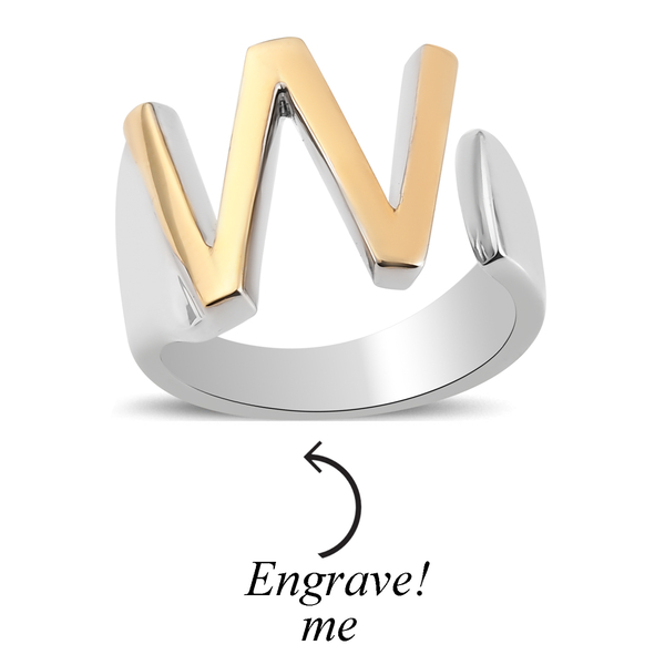 Personalised Engravable Initial W Ring