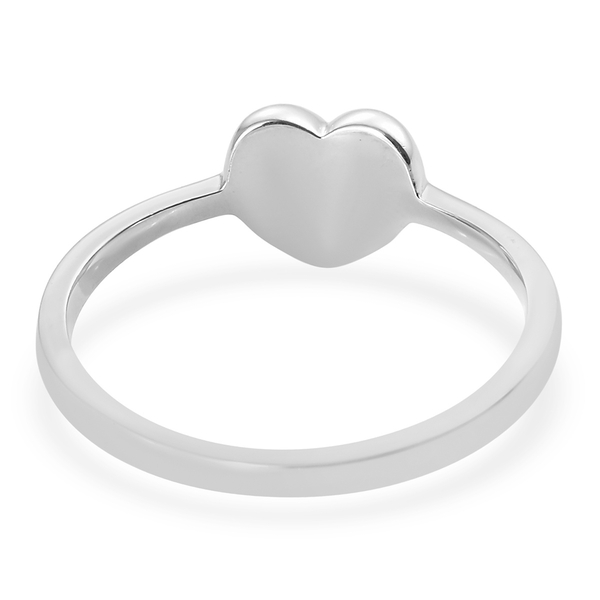 Platinum Overlay Sterling Silver Mini Heart Promise Ring