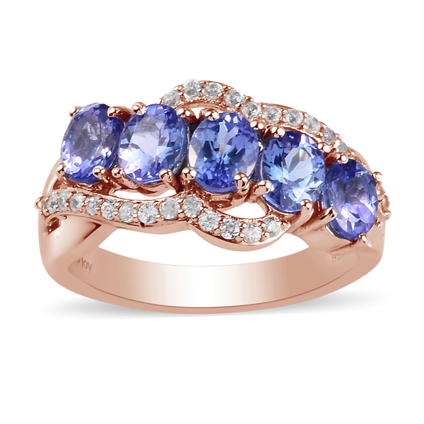 Personalised Engravable Tanzanite and Zircon Ring