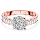9K Rose Gold SGL Certified White Diamond Ring (Size O) 1.00 Ct.