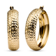 9K Yellow Gold Diamond Cut Hoop Earrings With Clasp, Gold Wt. 3.30 Gms