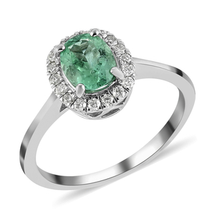 RHAPSODY 950 AGI Certified Platinum AAAA Boyaca Colombian Emerald and Diamond (VS/E-F) Ring 1.40 Ct,