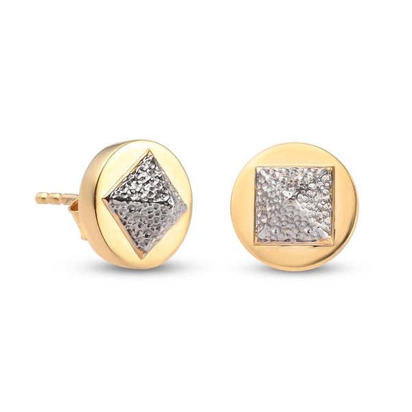 Sundays Child Stud Earrings (with Push Back) in Yellow Gold Tone
