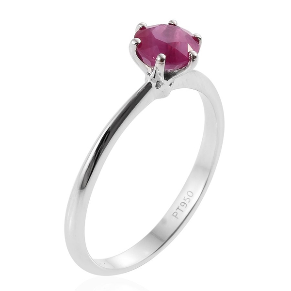 RHAPSODY 950 Platinum AAAA Ruby (Rnd) Solitaire Ring 1.000 Ct.