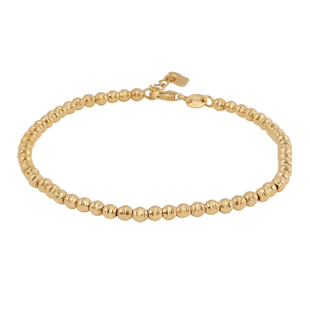 9K Yellow Gold Sparkle Bead Bracelet (Size 7 with Extender), Gold wt 3.20 Gms