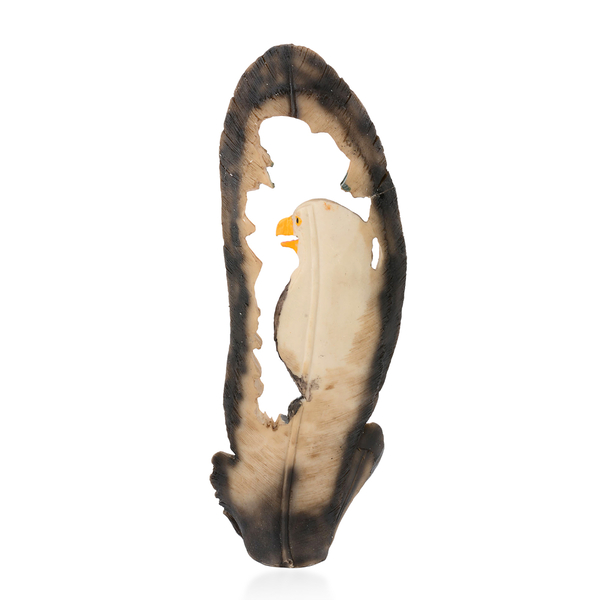 Home Decor - Grey and Brown Eagle in Feather Design Frame with Resin