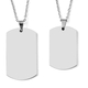 Set of 2 - Dog Tag Pendant with Chain (Size 19.5 & 17.5 Inch) in Stainless Steel