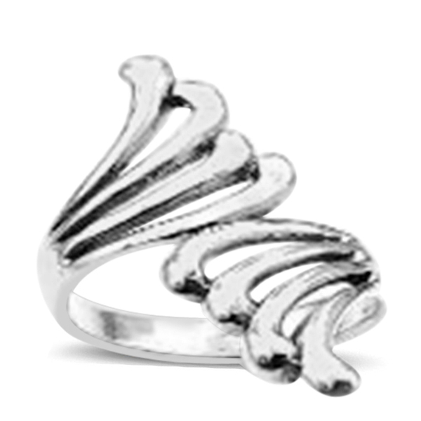 Thai Sterling Silver Crossover Ring, Silver wt 7.50 Gms.