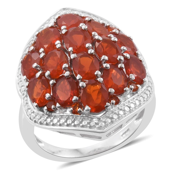 Jalisco Fire Opal (Ovl) Ring in Platinum Overlay Sterling Silver 3.750 Ct.