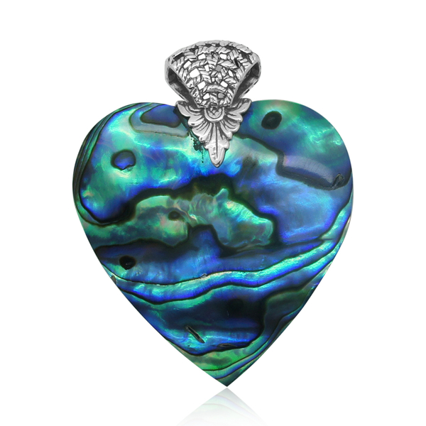 Royal Bali Collection Abalone Shell (Hrt) Pendant in Sterling Silver 31.860 Ct.