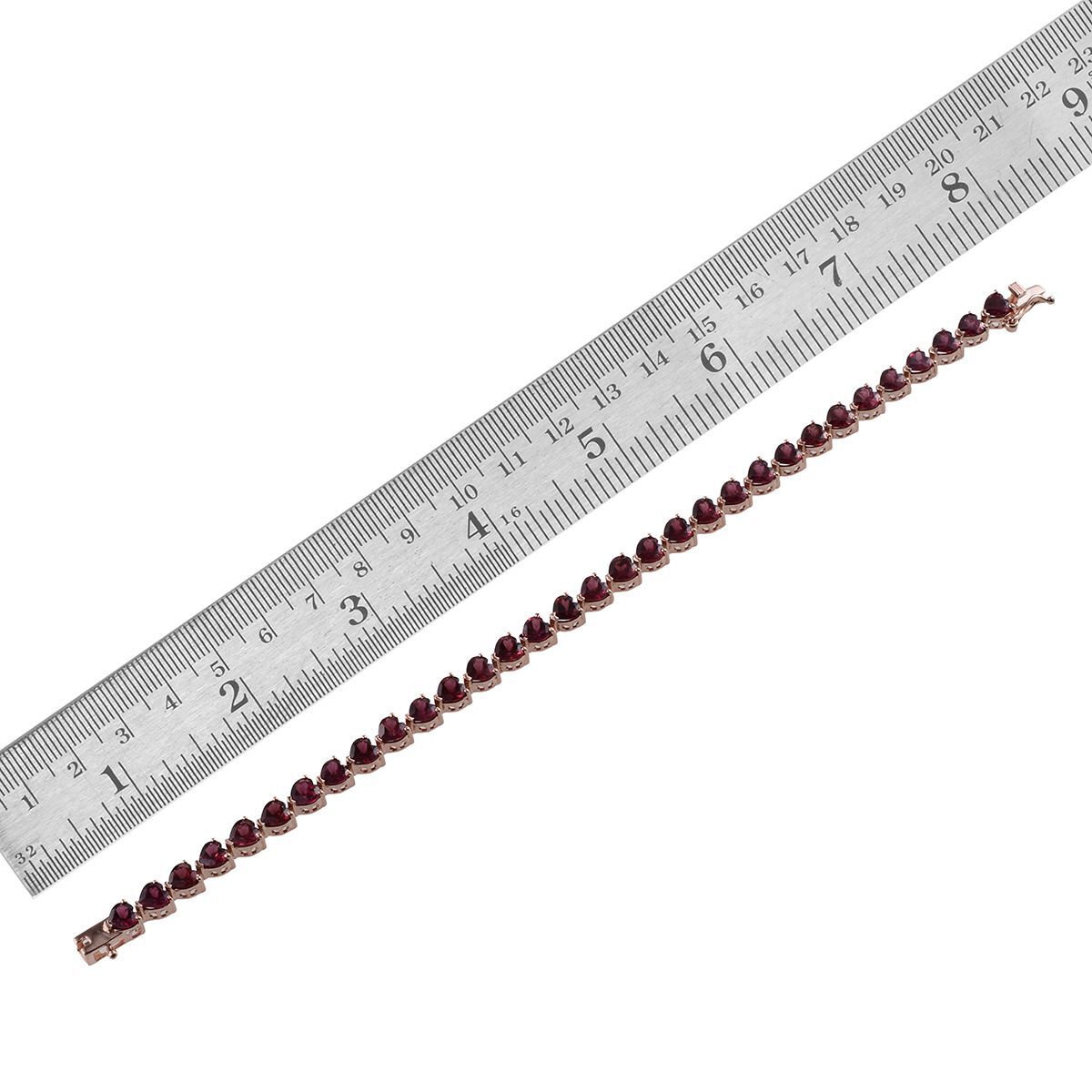 Rhodolite Garnet (Hrt) Bracelet in Rose Gold Overlay Sterling Silver (Size 7.5) 17.000 Ct.