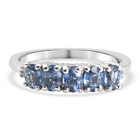 Ceylon Sapphire and Diamond Ring (Size M) in Platinum Overlay Sterling Silver 1.11 Ct.