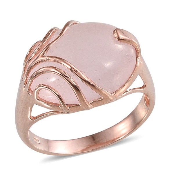 Rose Quartz (Ovl) Ring in Rose Gold Overlay Sterling Silver 12.000 Ct.