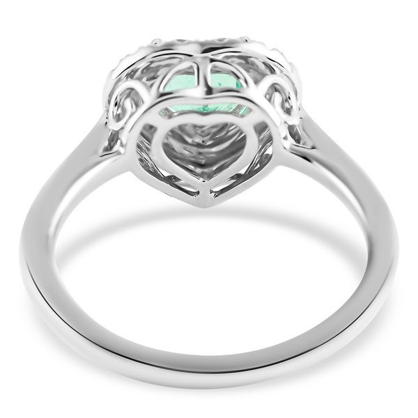 RHAPSODY 950 Platinum AAAA Boyaca Colombian Emerald and Diamond (VS/E-F) Ring 1.50 Ct, Platinum Wt. 5.5 Gms