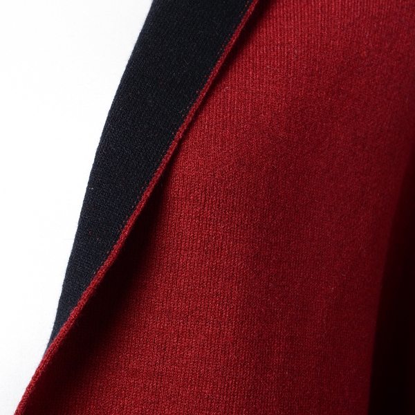 Designer Inspired-Reversible Red and Black Colour Cardi-Coat (Size 94x45.5 Cm + 10 Cm)