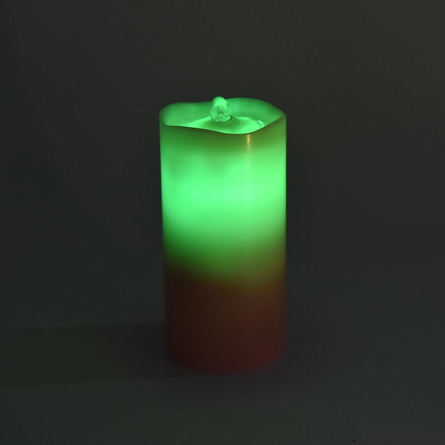 Real Wax Flameless Multicolour LED Water Fountain Candle with Remote