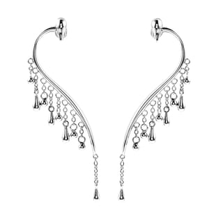 LucyQ Drip Collection - Rhodium Overlay Sterling Silver Earrings (with Push Back)