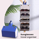5 Slot Sunglasses Travel Organiser with Handle (Size 17x13x12 cm) - Blue