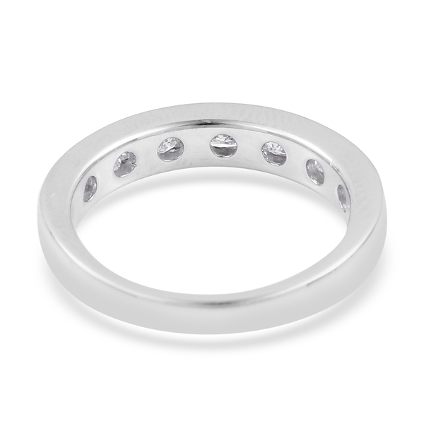 RHAPSODY 950 Platinum IGI Certified Diamond (Princess Cut and Bgt) (VS/F) Half Eternity Band Ring 1.000 Ct.