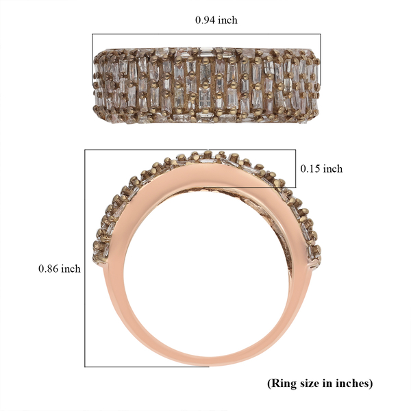 9K Rose Gold SGL Certified Champagne Diamond (I3) Half Eternity Ring 1.00 Ct.