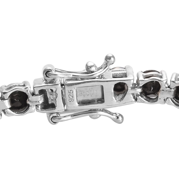 Elite Shungite (Rnd) Bracelet (Size 8) in Platinum Overlay Sterling Silver 7.25 Ct, Silver wt 9.83 Gms