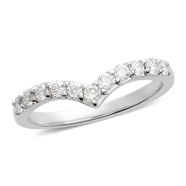 RHAPSODY 950 Platinum IGI Certified Diamond (Rnd) (VS/E-F) Wishbone Ring 0.500 Ct.