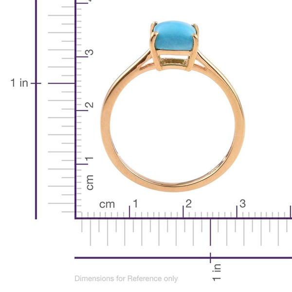 Arizona Sleeping Beauty Turquoise (Sqr) Solitaire Ring in 14K Gold Overlay Sterling Silver 1.000 Ct.