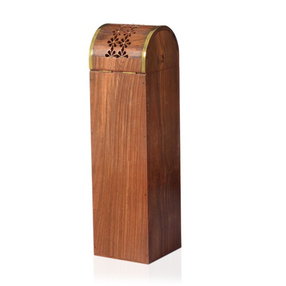 Inlay Indian Rosewood Floral Carved Wine Bottle Box (Size 35x10 Cm)