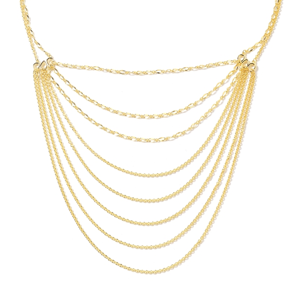 Lucy Q Multi Strand Necklace in Gold Plated Silver 18 With 5 Inch Extender