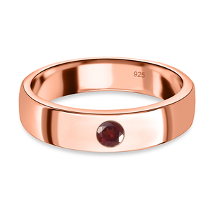 Mozambique Garnet Band Ring in Rose Gold Overlay Sterling Silver