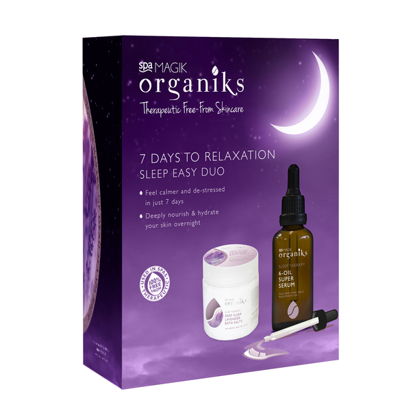 Dead Spa Magik-  Organiks 7 Days to Relaxation, Lavender Bath Salts 550g and 6 point Sleep Therapy O
