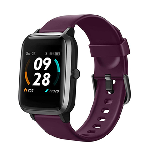 LETSCOM Smart Watch (Inclu.GPS Tracking, Fitness Track, Heart Rate Monitor & Music Control) with Purple Colour Strap