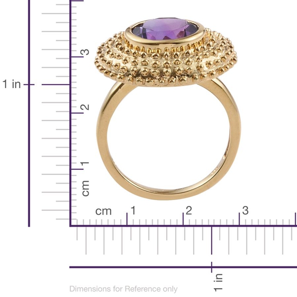 Amethyst (Rnd) Ring in 14K Gold Overlay Sterling Silver 3.250 Ct.