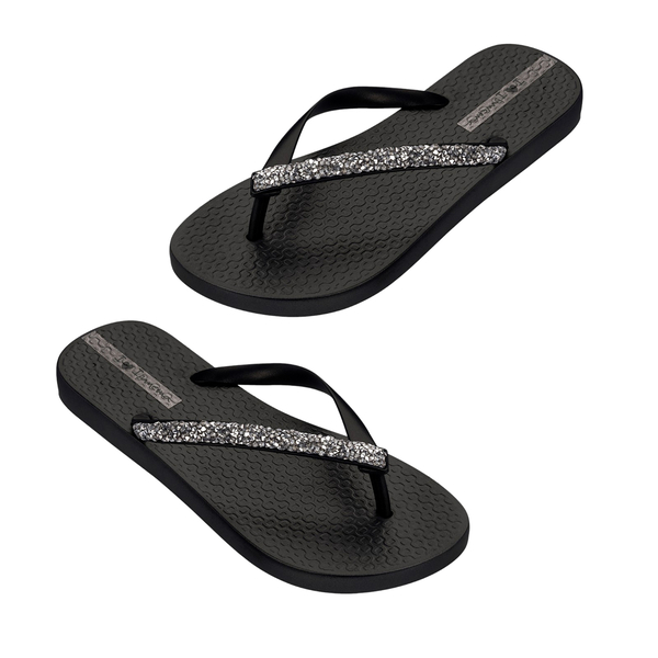 Ipanema Glam Special Crystal Flip Flop in Black (Size 4)