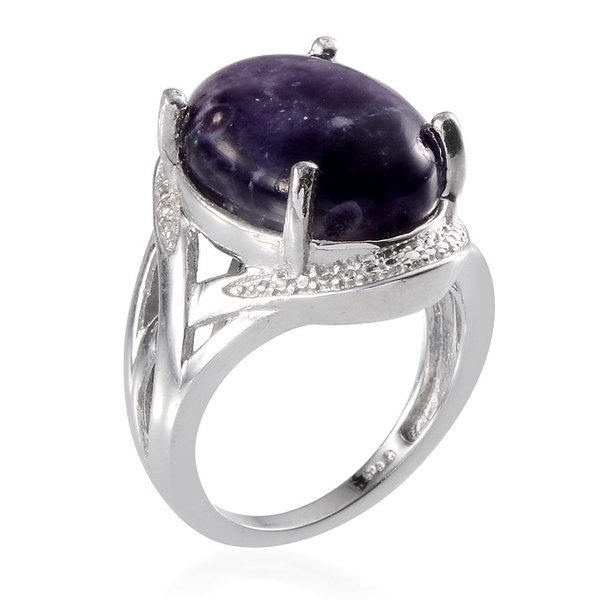 Purple Opal (Ovl) Solitaire Ring in ION Plated Platinum Bond 8.000 Ct.
