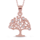 Simulated Diamond Pendant with Chain (Size 18) in Rose Gold Overlay Sterling Silver
