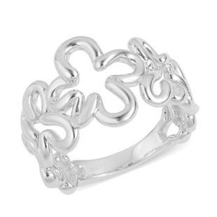 LucyQ Filigree Collection - Rhodium Overlay Sterling Silver Bypass Ring
