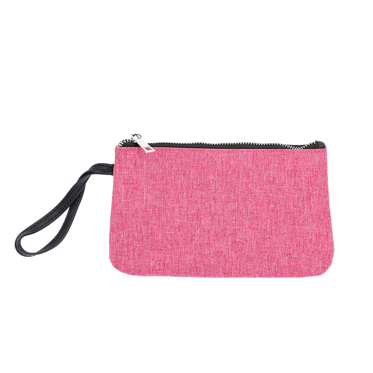 Multi Purpose Zipper Closure Tote Bag (40x13x35cm) with Wristlet (20x12cm) and Power Bank - Pink