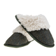 ARAN Tweed Slip-on Slippers with Fur Lining (Size: Small 4-5) - Green