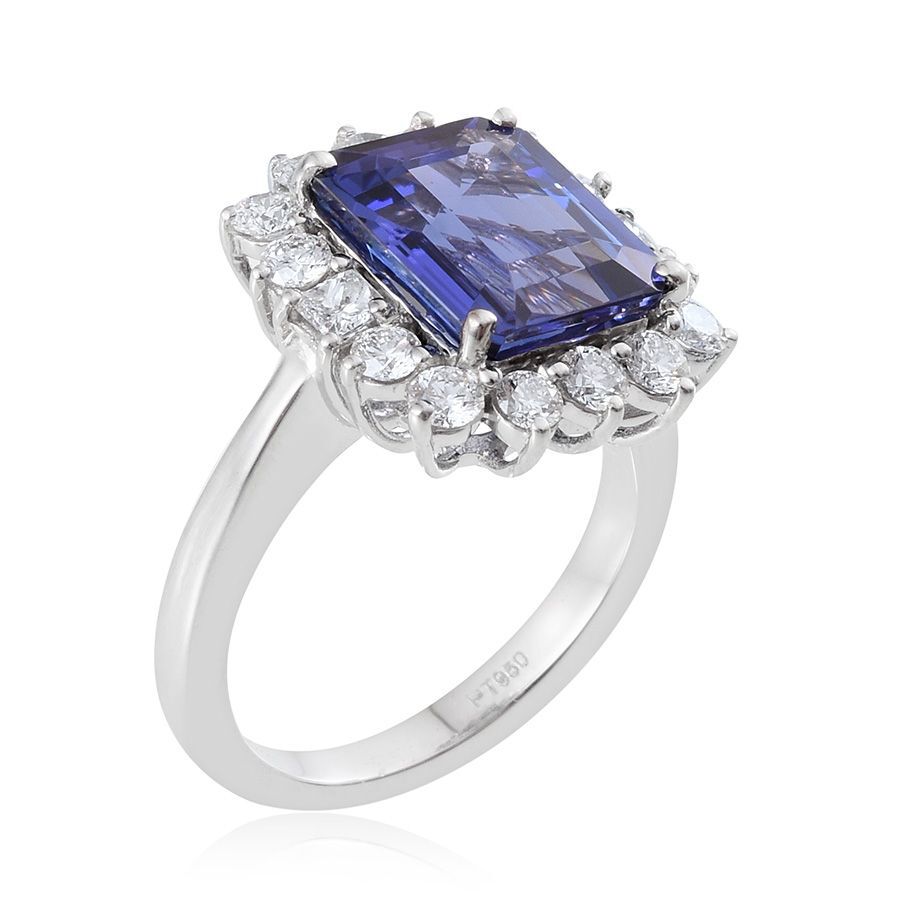 RHAPSODY 950 Platinum AAAA Tanzanite (Oct 5.05 Ct), Diamond Ring 6.100 Ct.