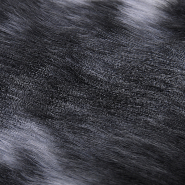 100% Acrylic Supersoft Faux Cowhide Rug (Size 100x90 Cm) - Black & White