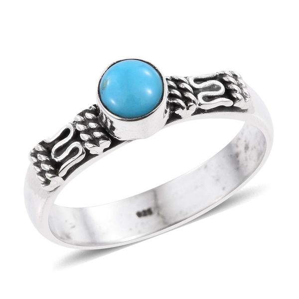 Arizona Sleeping Beauty Turquoise (Rnd) Solitaire Ring in Sterling Silver