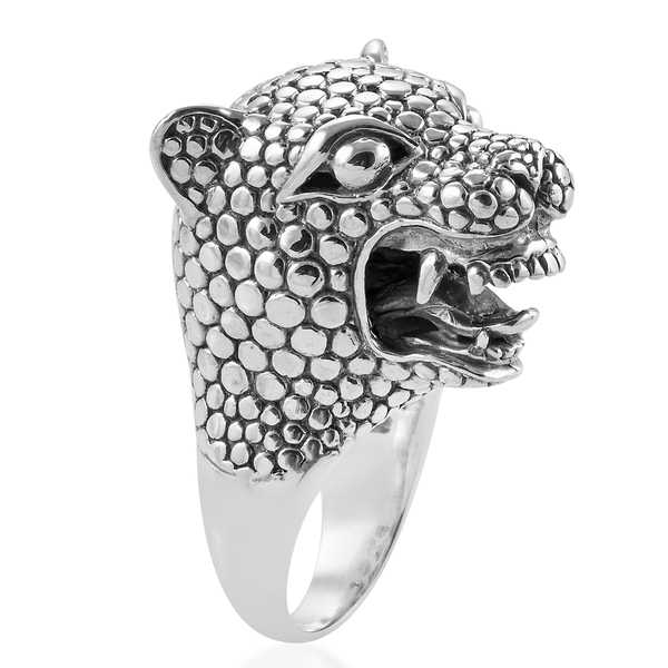 Royal Bali Collection Sterling Silver Panther Head Ring, Silver wt 34.20 Gms.