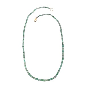 Monster Deal - 10K Yellow Gold Boyaca Colombian Emerald Beads Necklace (Size - 18) With Lobster Clas